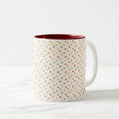Boho Polka Dots Earthy Pattern Zweifarbige Tasse (VorderseiteRechts)