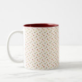 Boho Polka Dots Earthy Pattern Zweifarbige Tasse (Links)