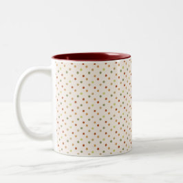Boho Polka Dots Earthy Pattern Zweifarbige Tasse