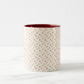 Boho Polka Dots Earthy Pattern Zweifarbige Tasse (Mittel)