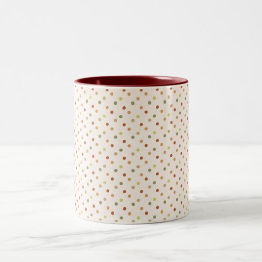 Boho Polka Dots Earthy Pattern Zweifarbige Tasse (Mittel)