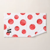 Boho polka dots l Rot-Weiß l Initial Badhandtuch Set (Handtuch)