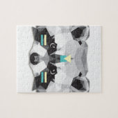 Boho poly raccoon puzzle (Horizontal)
