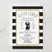 Boho Pom Poms Skunk Little Stinker Baby Shower Einladung (Vorderseite)