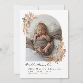 Boho Pompas Grass Baby Ankündigung