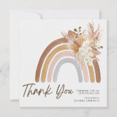 Boho Pompas Grass Mute Rainbow Danke Karte (Vorderseite)