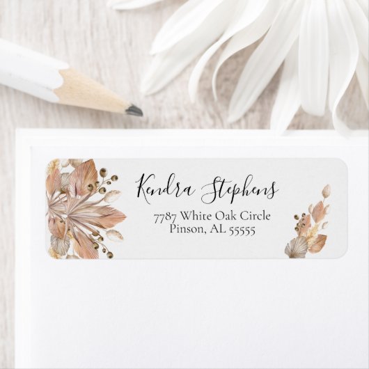 Boho Pompas Grass Rücksendeadresse Lables (Insitu)