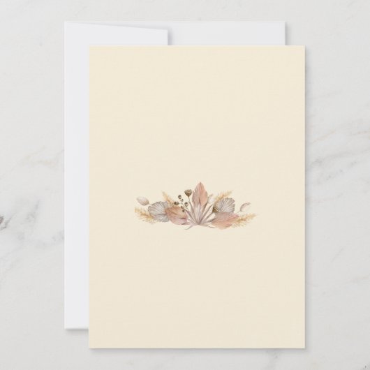 Boho Pompas Grass Save the Date Card Einladung (Rückseite)