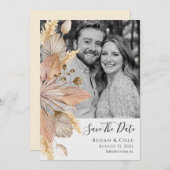 Boho Pompas Grass Save the Date Card Einladung (Vorne/Hinten)