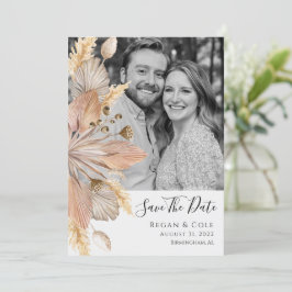Boho Pompas Grass Save the Date Card Einladung
