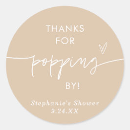 Boho Popcorn Favoriten, vielen Dank für Popping By Runder Aufkleber