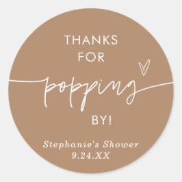 Boho Popcorn Favoriten, vielen Dank für Popping By Runder Aufkleber