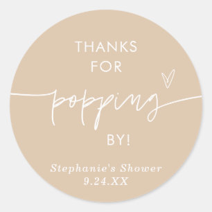 Boho-Popcorn-Geschenke, Danke fürs Vorbeikommen Ge Runder Aufkleber