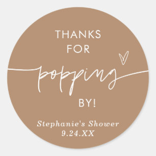 Boho-Popcorn-Geschenke, Danke fürs Vorbeikommen Ge Runder Aufkleber