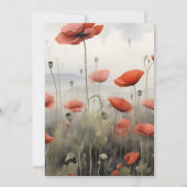 Boho Poppy Wildblume Botanical Bridal Einladung (Rückseite)