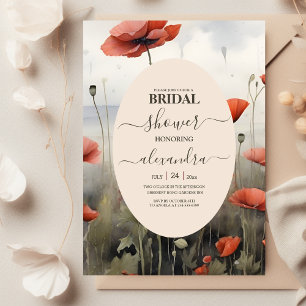 Boho Poppy Wildblume Botanical Bridal Einladung
