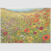 Boho Poppy Wildblume Fields farbenfrohe Decoupage Seidenpapier (Vorderseite)