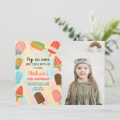 Boho Popsicle Birthday Einladung (Stehend Vorderseite)