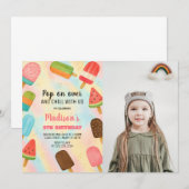 Boho Popsicle Birthday Einladung (Vorne/Hinten)