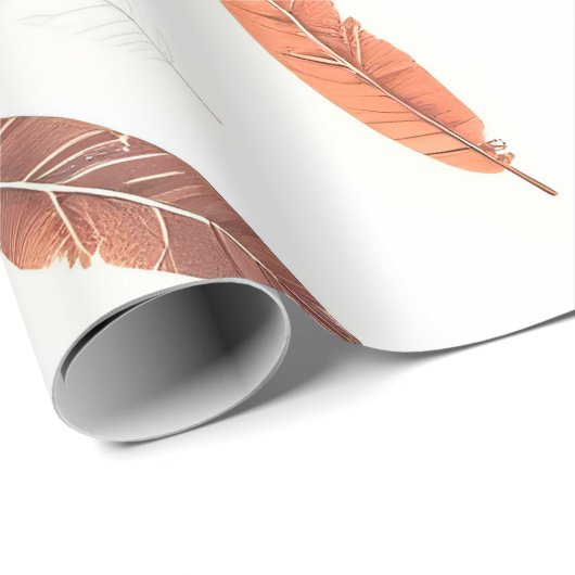 Boho Popular Feathers Luxury Collection Geschenkpapier (Rolleneckpunkt)