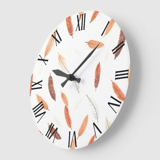 Boho Popular Feathers Luxury Collection Große Wanduhr (Winkel)