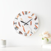Boho Popular Feathers Luxury Collection Große Wanduhr (Zuhause)