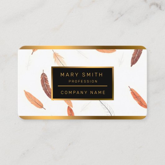 Boho Popular Feathers Luxury Collection Visitenkarte (Vorderseite)