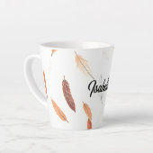 Boho Populäre Federn Luxus-Kollektion Milchtasse (Linke Ecke)