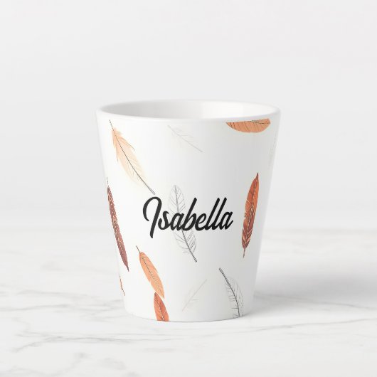 Boho Populäre Federn Luxus-Kollektion Milchtasse (Vorderseite)