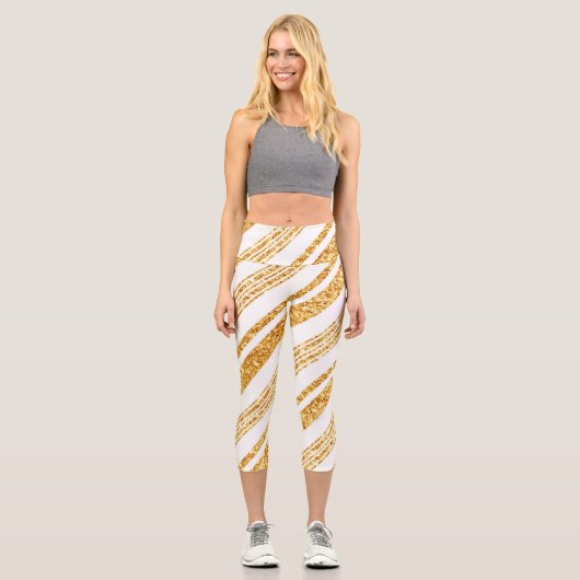 Boho Populäre Streifen-Kollektion für den weißen G Capri Leggings (Vorderseite)