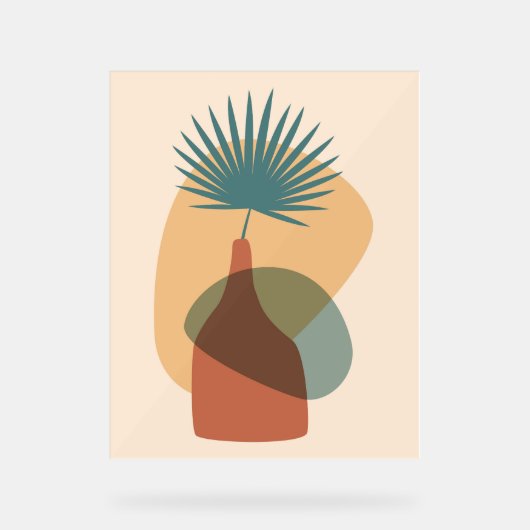 Boho-Poster mit tropischem Blattwerk Acrylschild (Vorderseite)