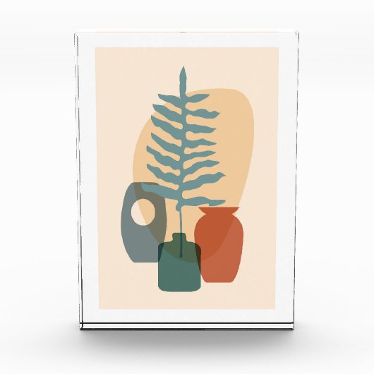 Boho-Poster mit tropischem Blattwerk Fotoblock (Vorderseite)