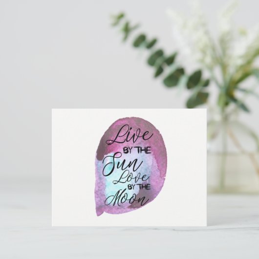 Boho Postkarte Live durch die Sun-Liebe durch den (Stehend Vorderseite)