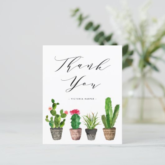 Boho Potted Cactus Abschluss Vielen Dank (Stehend Vorderseite)