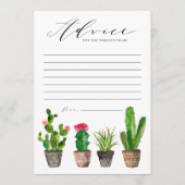 Boho Potted Cactus Advice for the Parents-to-be Hinweiskarte (Vorderseite)