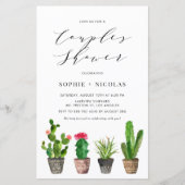 Boho Potted Cactus Couples Dusche Einladung (Vorderseite)