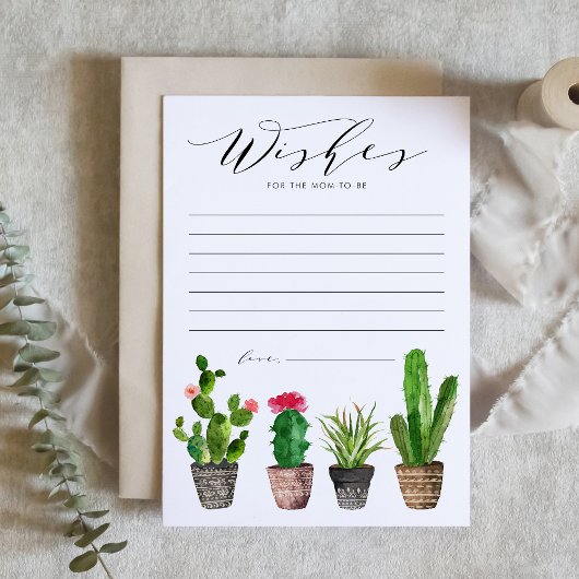 Boho Potted Cactus Well wünscht Baby Shower Card Einladung