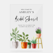 Boho Potted Houseplant Brautparty Willkommen Acrylschild (Vorderseite)