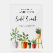 Boho Potted Houseplant Bridal Brunch Willkommen Acrylschild (Vorderseite)