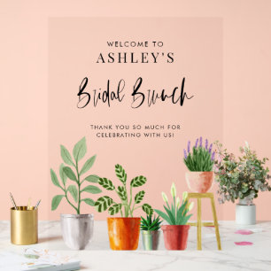 Boho Potted Houseplant Bridal Brunch Willkommen Acrylschild
