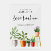 Boho Potted Houseplant Bridal Luncheon Willkommen Acrylschild (Vorderseite)