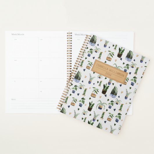 Boho Potted Pflanze Muster Personalisiert Notebook Planer (Anzeige)