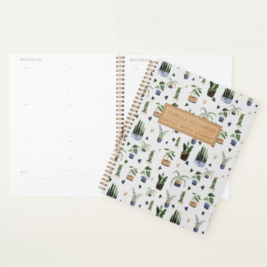 Boho Potted Pflanze Muster Personalisiert Planer (Anzeige)