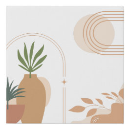 Boho Potted Plants Abstract Künstlicher Leinwanddruck