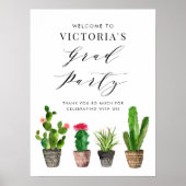Boho Potted Succulents and Cactus Abschluss Poster (Vorne)