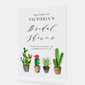 Boho Potted Succulents and Cactus Brautparty Acrylschild (Winkel)