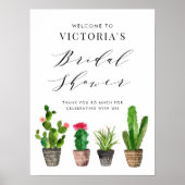 Boho Potted Succulents and Cactus Brautparty Poster (Vorne)
