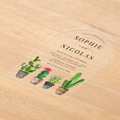 Boho potted Sukkulents and Cactus Wedding Acryleinladungen (Ablage )