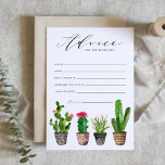 Boho potted Sukkulents and Cactus Wedding Hinweiskarte<br><div class="desc">Frag den Gästen,  mit dieser individuell gestaltbaren Beratungskarte ihre Ratschläge und Wünsche verlassen. Es ist mit Aquarellkokulenten und Kakteen ausgestattet. Personalisieren durch Hinzufügen von Namen. Diese Kakteen-Hochzeitsratenkarte ist auf anderen Cardstock erhältlich.</div>