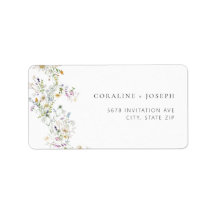 Boho Prairie Wildblume Wedding Address Label